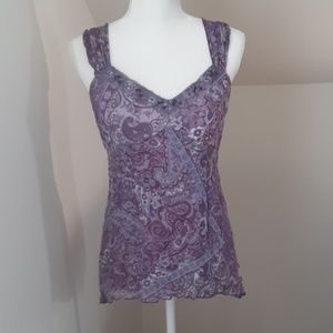 Purple sparkly, paisley blouse by: A Pea In a Pod